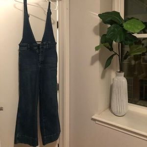 Free People Denim Culotte Jumpsuit